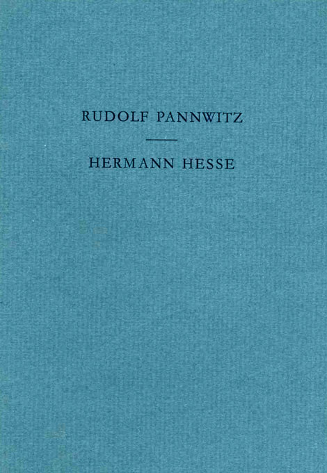 Pannwitz, Hermann Hesse