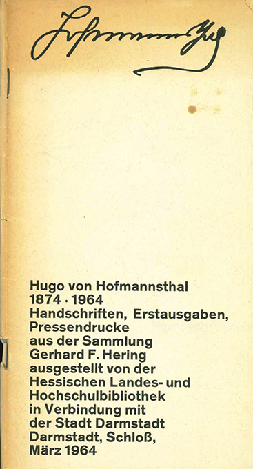 Hugo von Hofmannsthal 1874 - 1964
