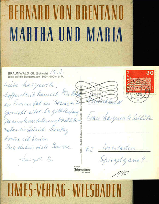Brentano, B.v., Martha und Maria (+ Karte)