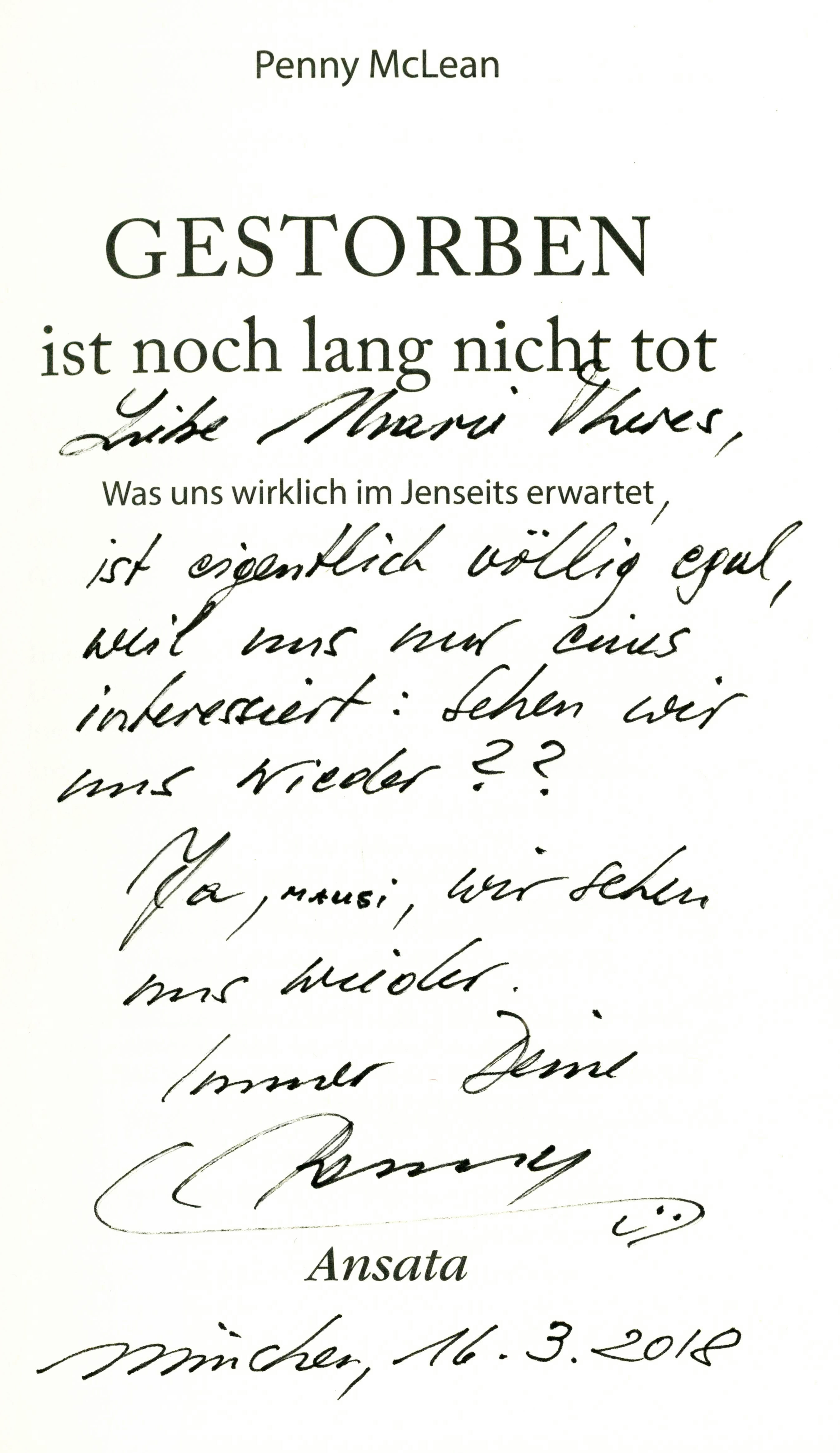 McLean, Gestorben ist noch lang nicht tot