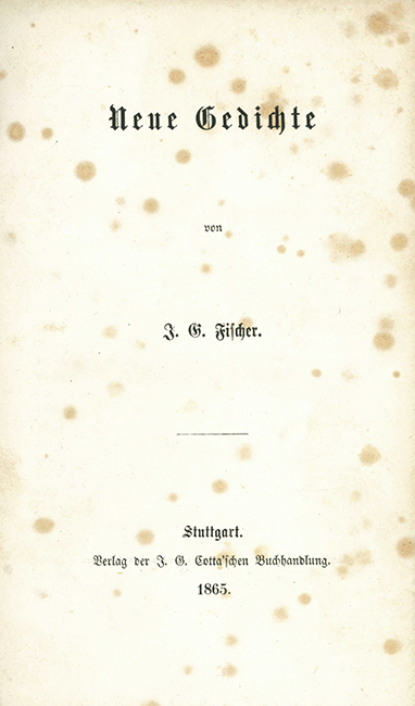 Fischer, J.G., Neue Gedichte