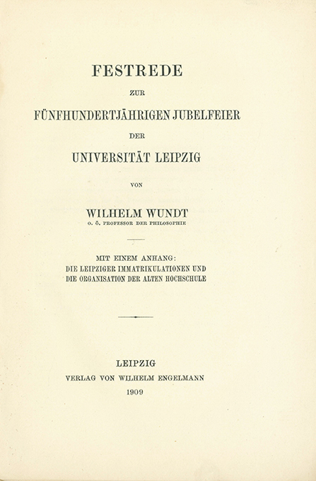 Wundt, Festrede