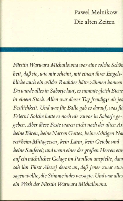 Melnikow, Die alten Zeiten