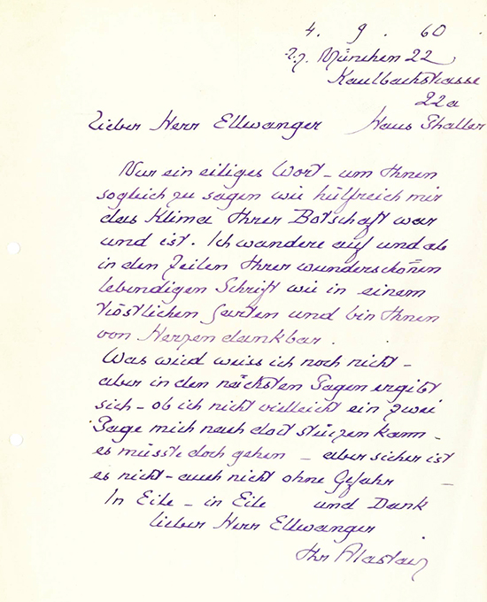 Alastair, Eigenhänd. Brief