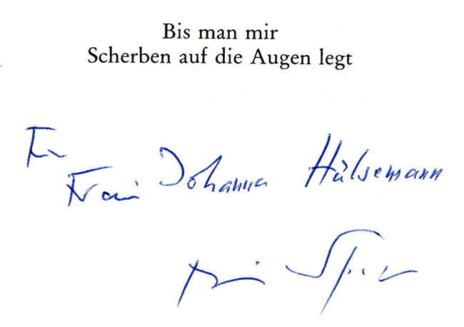 Sperber, Bis man mir die Scherben... (Widmung)