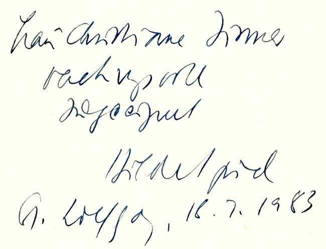 Mendelssohn, Die Kathedrale (Widmung Hilde Spiel)