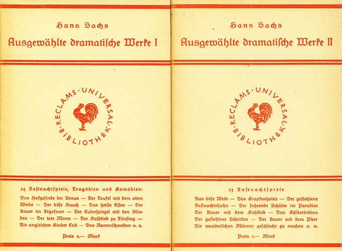 Sachs, H., Ausgewählte dramatische Werke