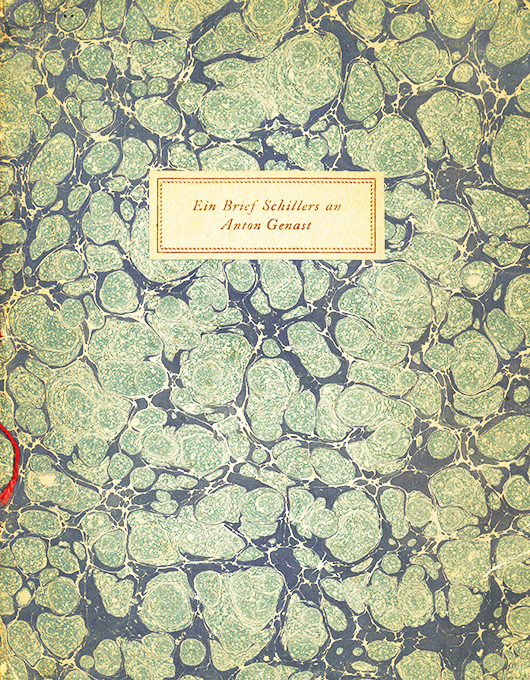 Schiller, Ein Brief an Anton Genast