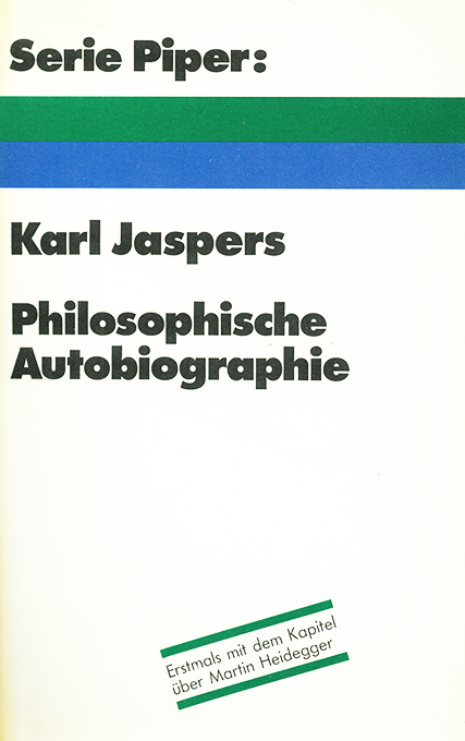 Jaspers, Philosophische Autobiographie