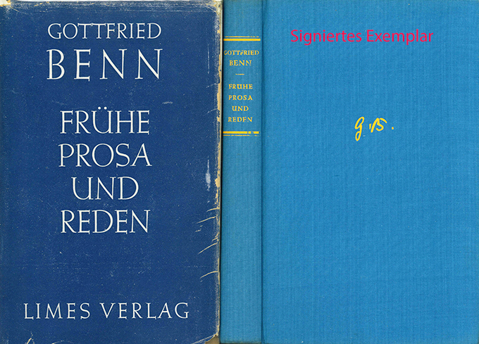 Benn, Frühe Prosa und Reden (signiert)