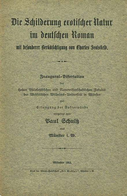 Schultz, Die Schilderung exotischer Natur